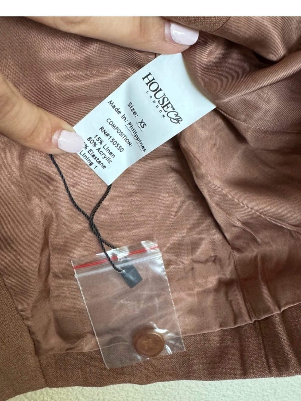 Sold Out House of CB Makani Mocha Corset Blazer XS Linen Archive Y2K - Picture 12 of 13